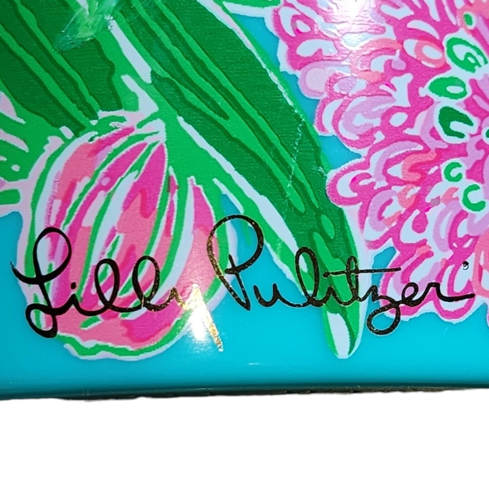 Lilly‎ Pulitzer Coming In Hot Blue & Pink Insulated Acrylic Tumbler & Lid 24oz. - Picture 7 of 9